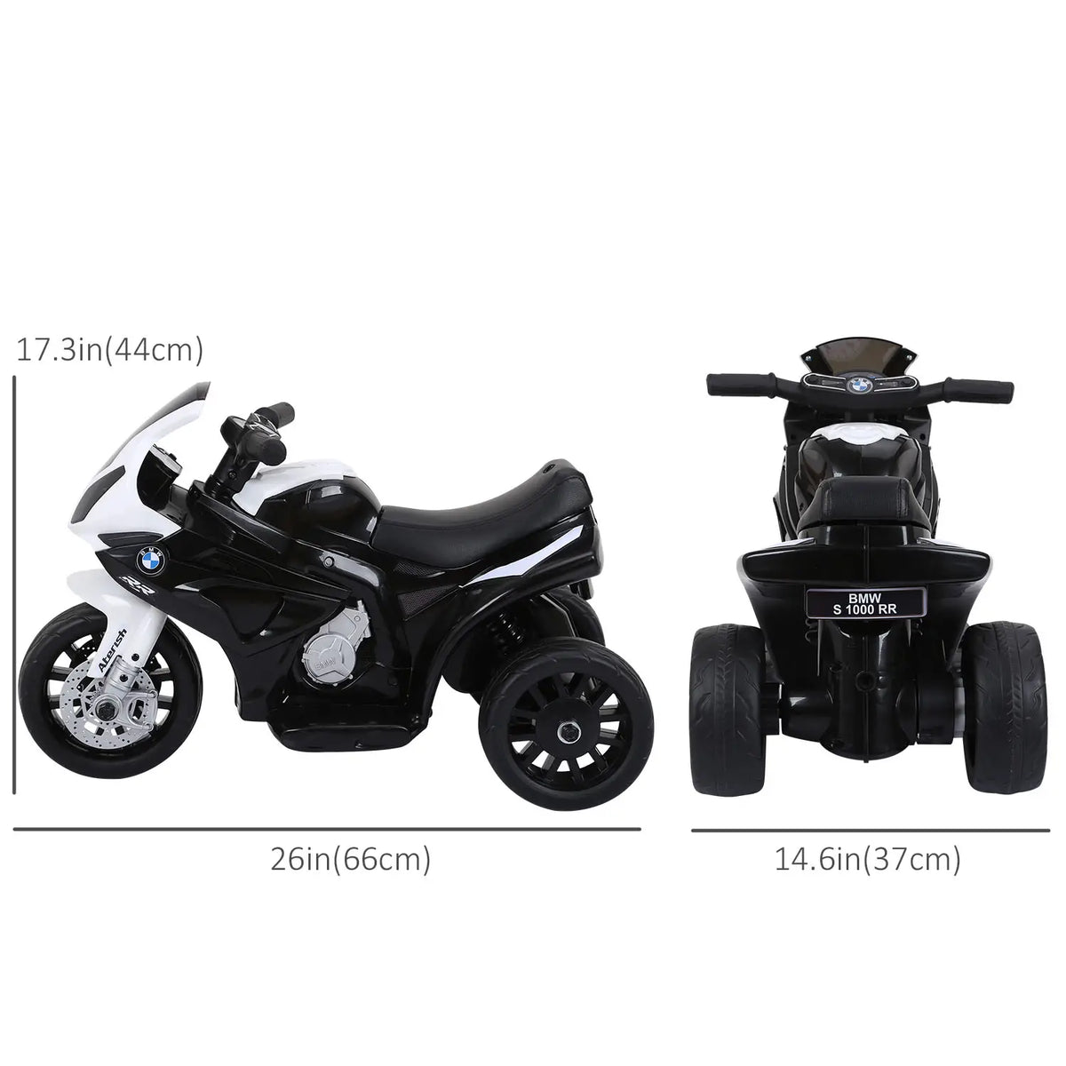 6V Kids Motorcycle, 3 Wheels, Headlight, Music, Black Electric Motorcycles at Gallery Canada