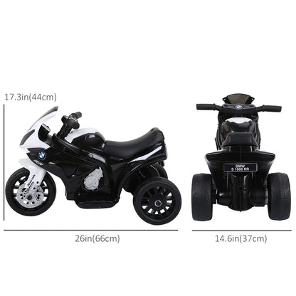 6V Kids Motorcycle, 3 Wheels, Headlight, Music, Black Electric Motorcycles at Gallery Canada