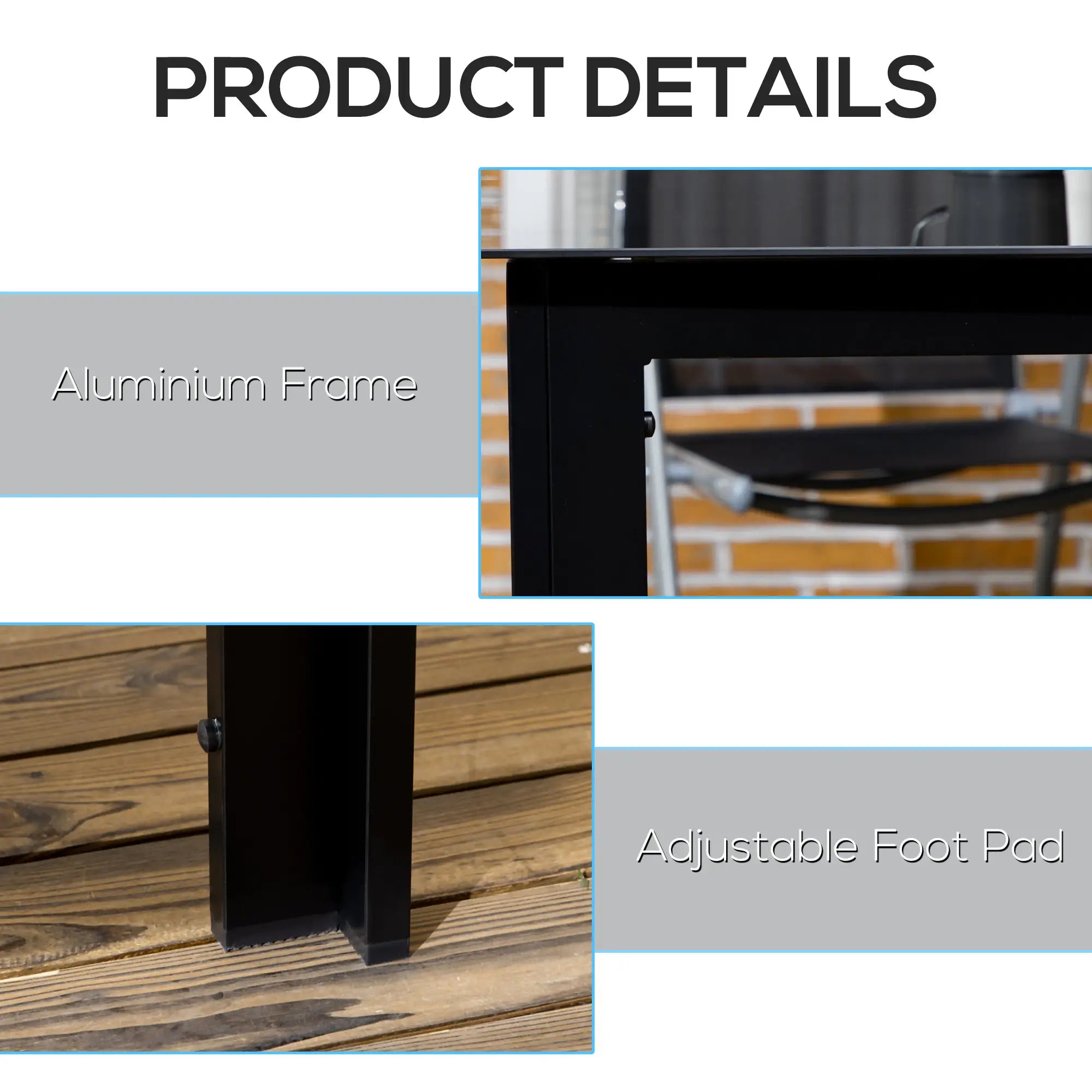 Aluminum Outdoor Dining Table, 59