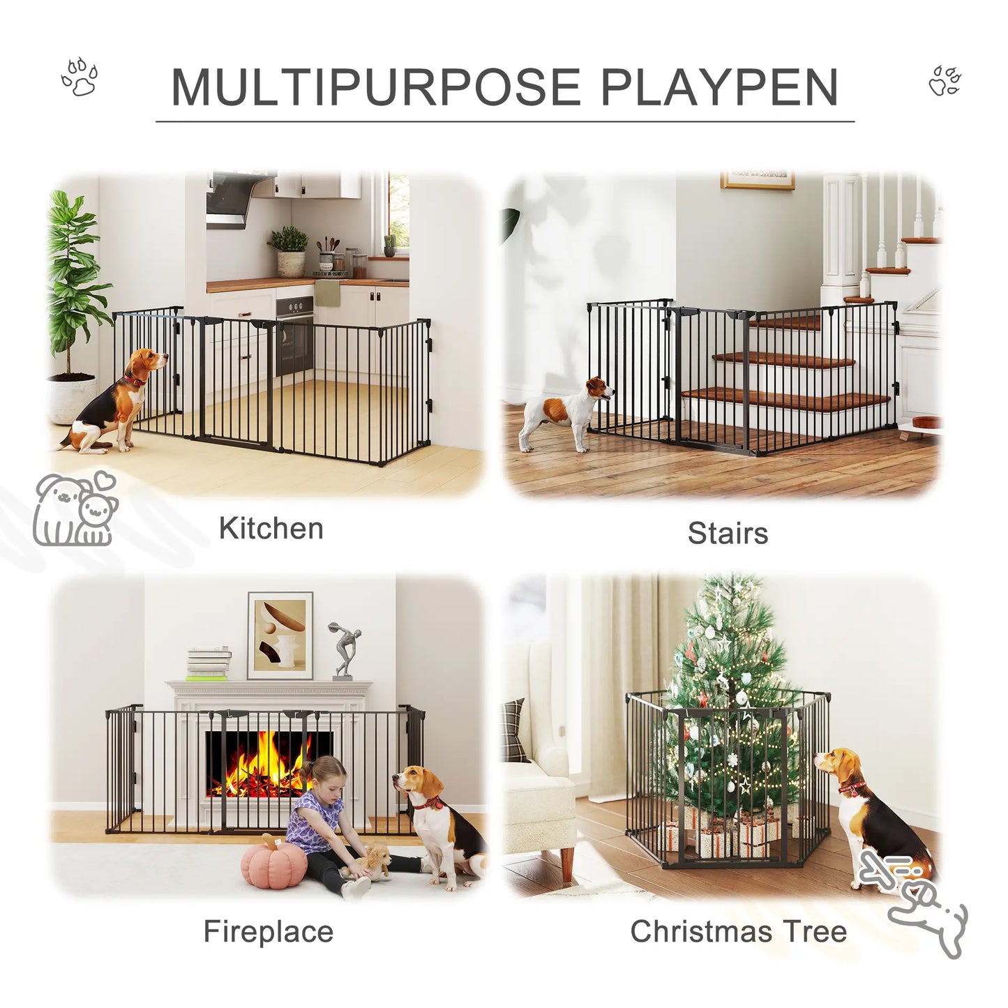 Foldable Dog Playpen, Indoor for Small Medium Dogs, Black Houses, Kennels & Pens at Gallery Canada