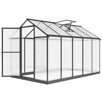 6' x 10' x 6.4' Polycarbonate Greenhouse, Aluminum Walk-In, Charcoal Grey Walk In Greenhouses at Gallery Canada