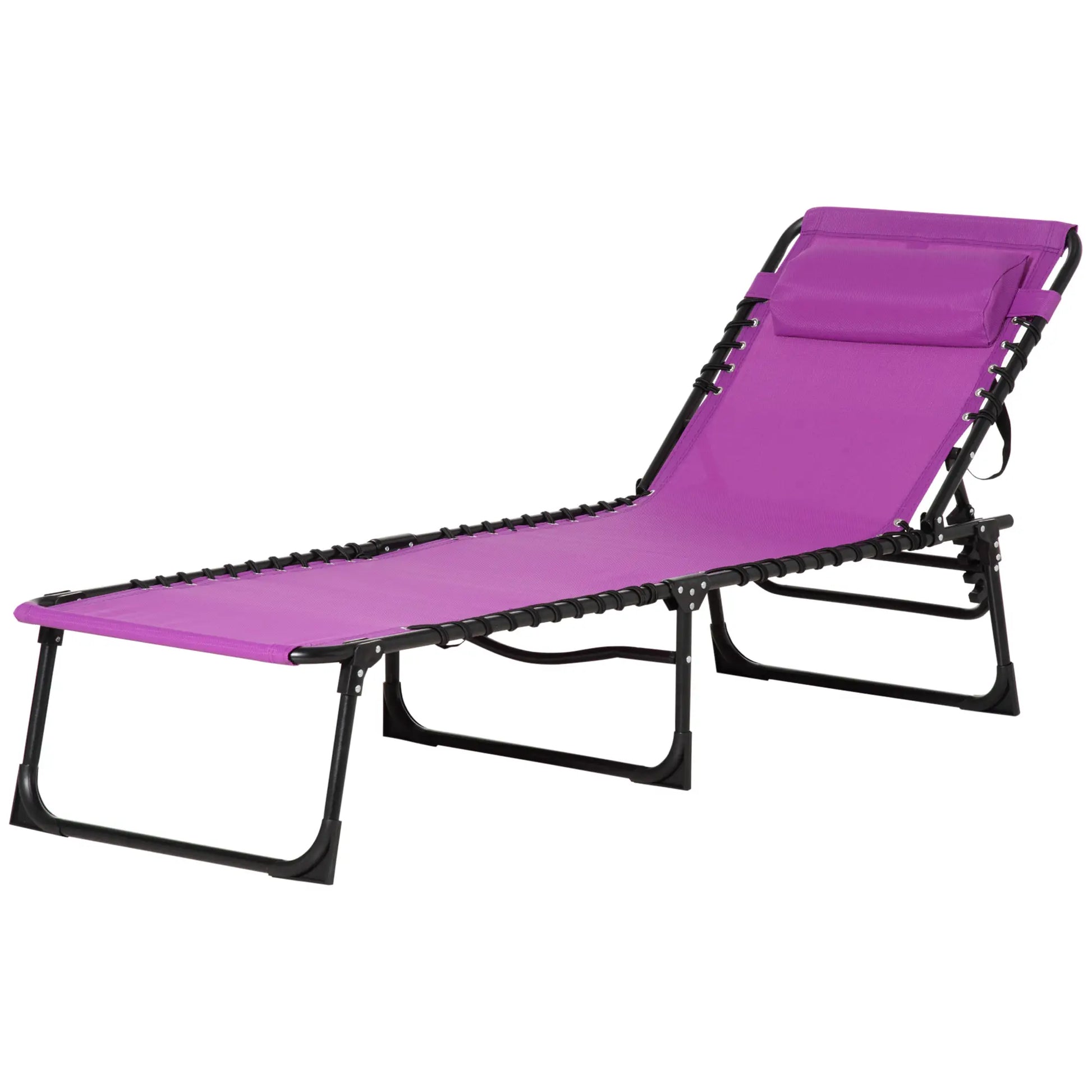 Outdoor Folding Lounge Chair, 4-Level Adjustable, Purple Lounger Chairs at Gallery Canada