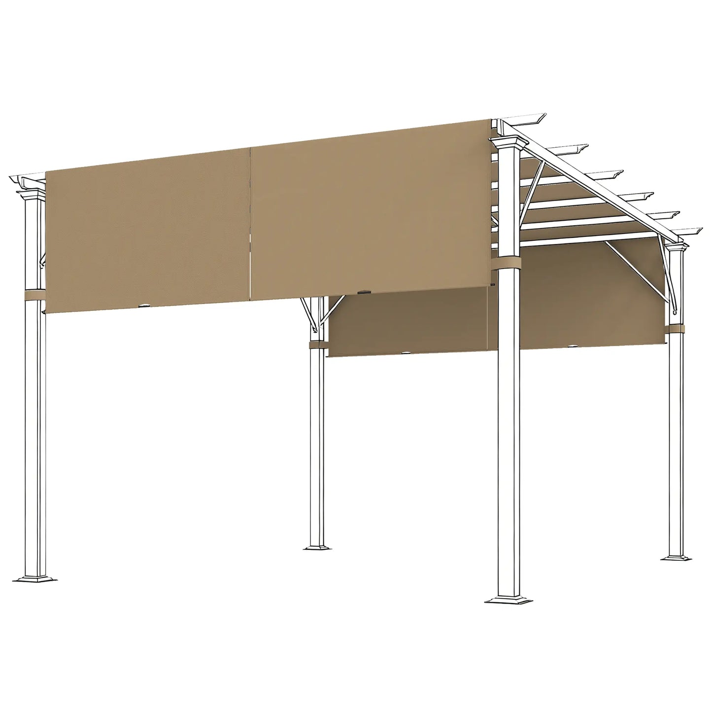 2 Pcs UV Protection Pergola Replacement Canopy, 10' x 10', Sand Gazebo Canopy Replacement at Gallery Canada