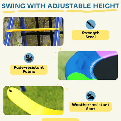 6 in 1 Kids Swing Set, Saucer Swing, Belt Swing, Disc Rope Swing, Ladder, Net, Basketball Hoop Gym Sets & Swings at Gallery Canada