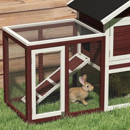 48" Weatherproof Wooden Rabbit Hutch, Bunny Cage, Small Animal House, Brown Rabbit Hutch at Gallery Canada