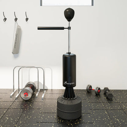 Freestanding Boxing Punch Bag Stand with 360° Rotating Flexible Arm, Speed Ball, Waterable and Sandable Base, Black Punching Bag Stands at Gallery Canada