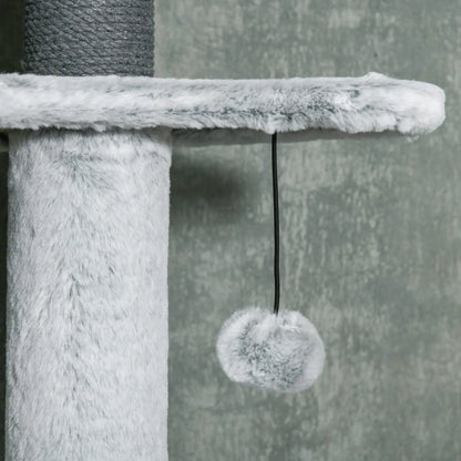 89"-100" Cat Tree, Hammock, Scratching Posts, Condo, Perches, Grey Floor to Ceiling Cat Trees at Gallery Canada