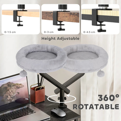 Cat Desk Bed, 360° Rotatable, Adjustable Height, Home Office Work Cat Houses at Gallery Canada