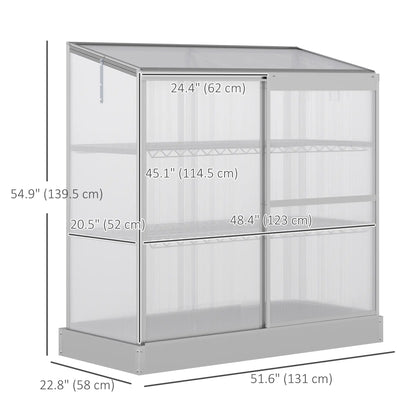 Aluminum Cold Frame Greenhouse, Openable Top, 2 Shelves, Indoor Outdoor Greenhouses at Gallery Canada