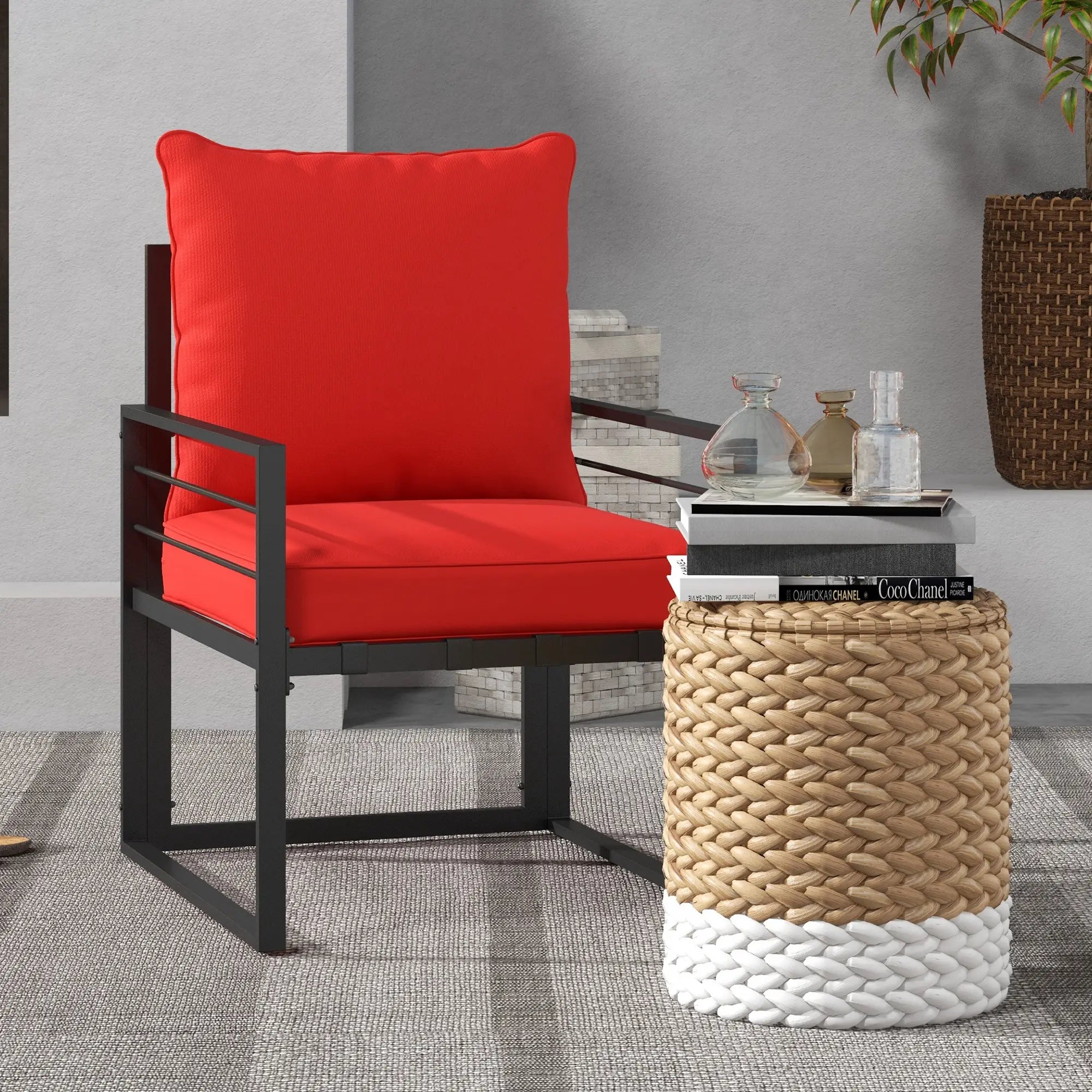 Patio Chair Cushions, Thick Deep Seat, Red Patio Chair Cushions at Gallery Canada