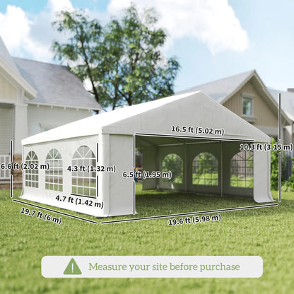 20' x 20' Heavy-Duty Wedding Tent, Outdoor Party Canopy With Sidewall, White Canopy Tents at Gallery Canada