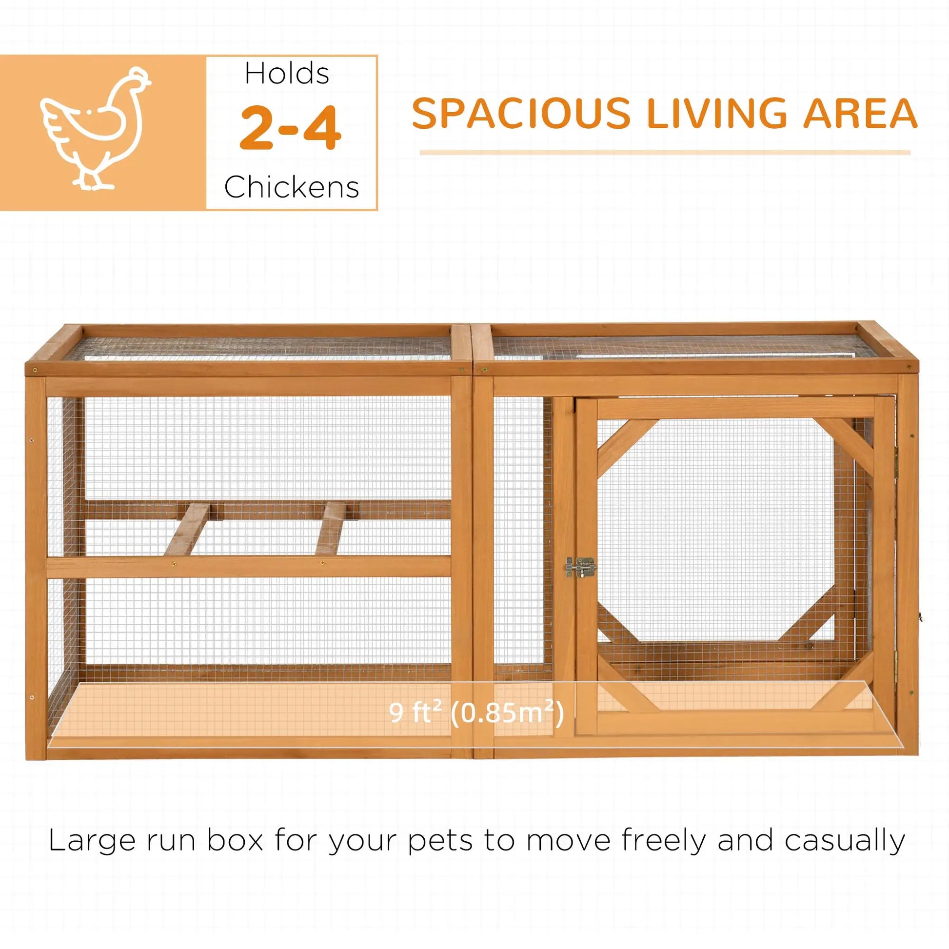 55" Wooden Chicken Coop Extension, Outdoor, Roosting Bars, Orange Chicken Coops at Gallery Canada