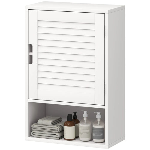 Wall Mounted Bathroom Cabinet, Adjustable Shelves, 40 x 20 x 60 cm, White
