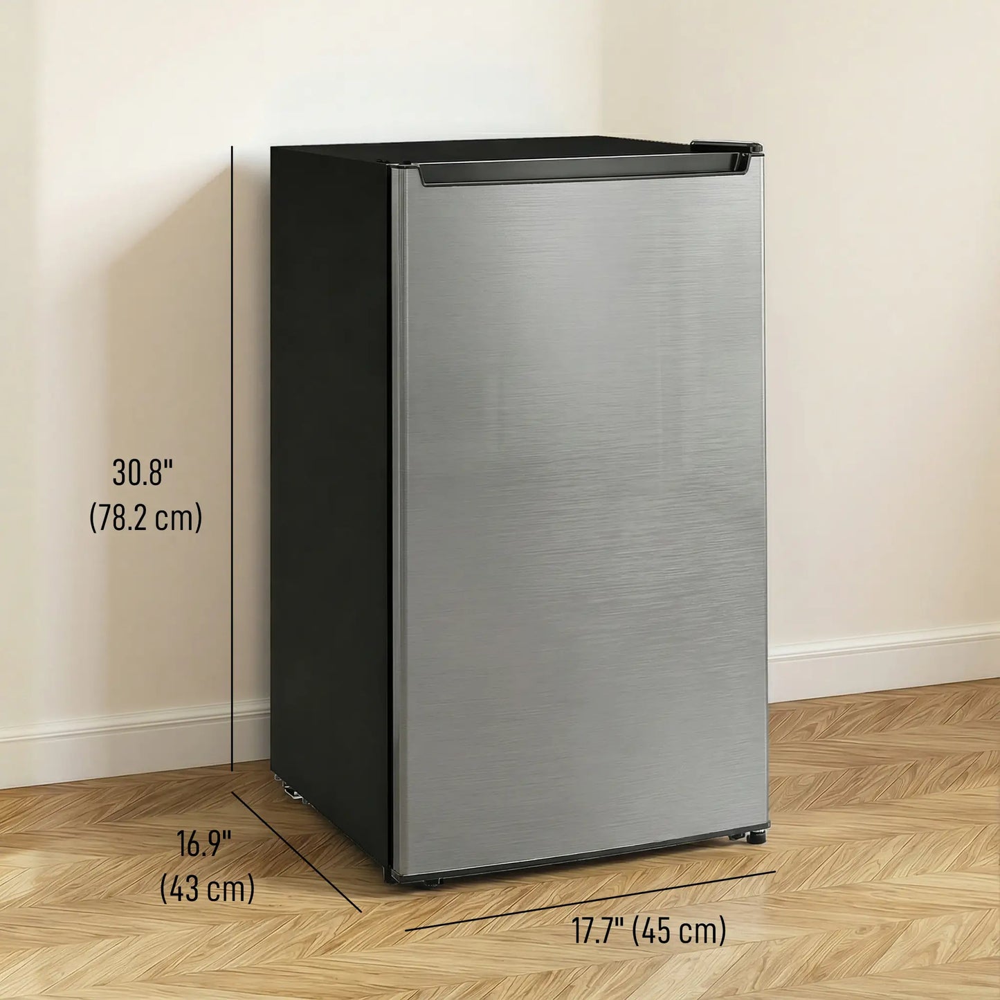 2.1 Cu. Ft. Mini Freezer, Compact Upright, Reversible Door, Removable Shelf, Adjustable Temperature, Silver Small Kitchen Appliances at Gallery Canada