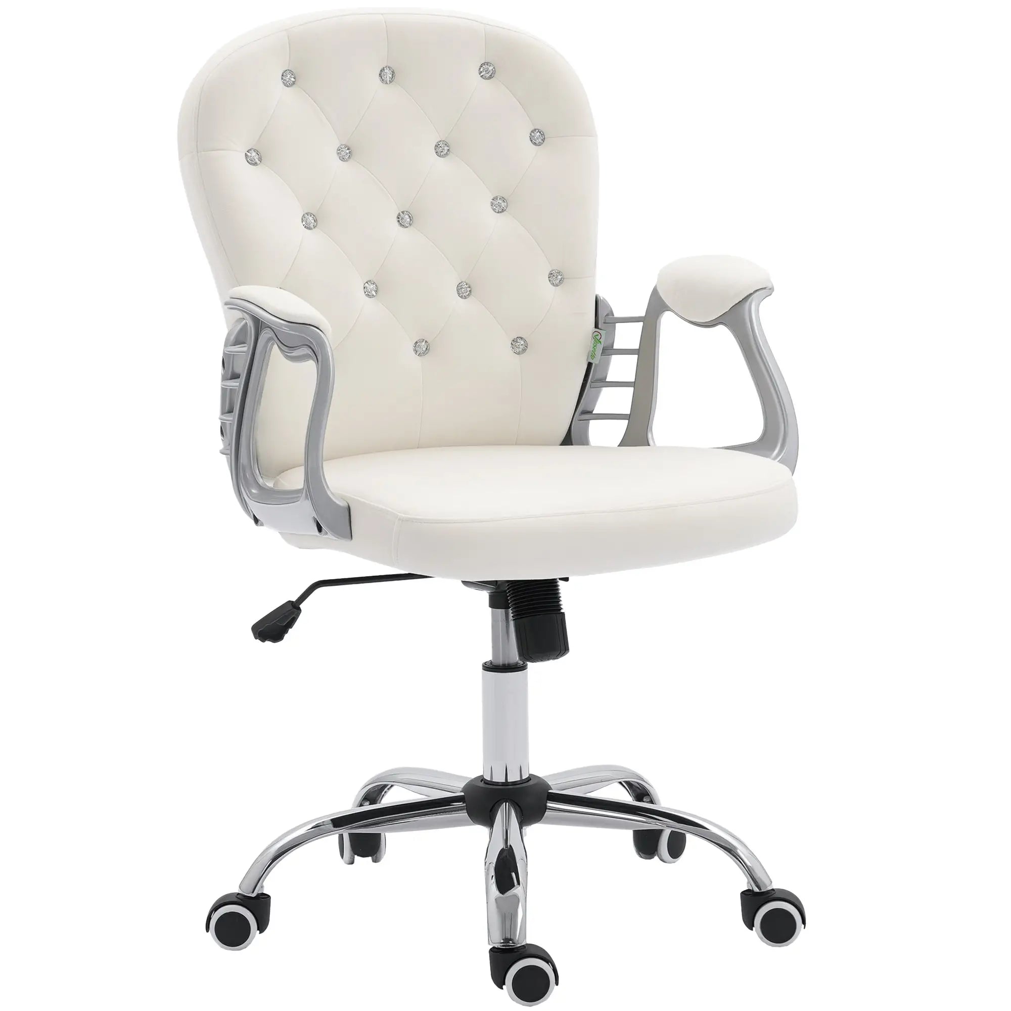 Office Chair, Adjustable Height, Tufted Back, Cream White Task Chairs at Gallery Canada