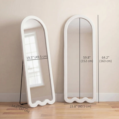 Full Length Mirror With Soft Padded Frame, White