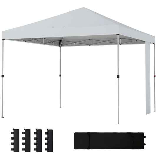 9.6 x 9.6 ft Pop Up Canopy Tent, UPF 50+, Sandbags, Wheeled Bag Pop Up Canopies White at Gallery Canada