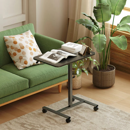 Height Adjustable Standing Desk, Pneumatic Sit Stand Desk, Black Wood Grain, Black Office Desks & Work Stations at Gallery Canada