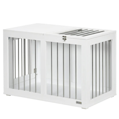 31.5" Dog Crate Furniture, Double Doors, Medium Dogs, White Houses, Kennels & Pens White at Gallery Canada