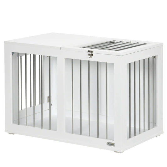 31.5" Dog Crate Furniture, Double Doors, Medium Dogs, White Houses, Kennels & Pens White at Gallery Canada