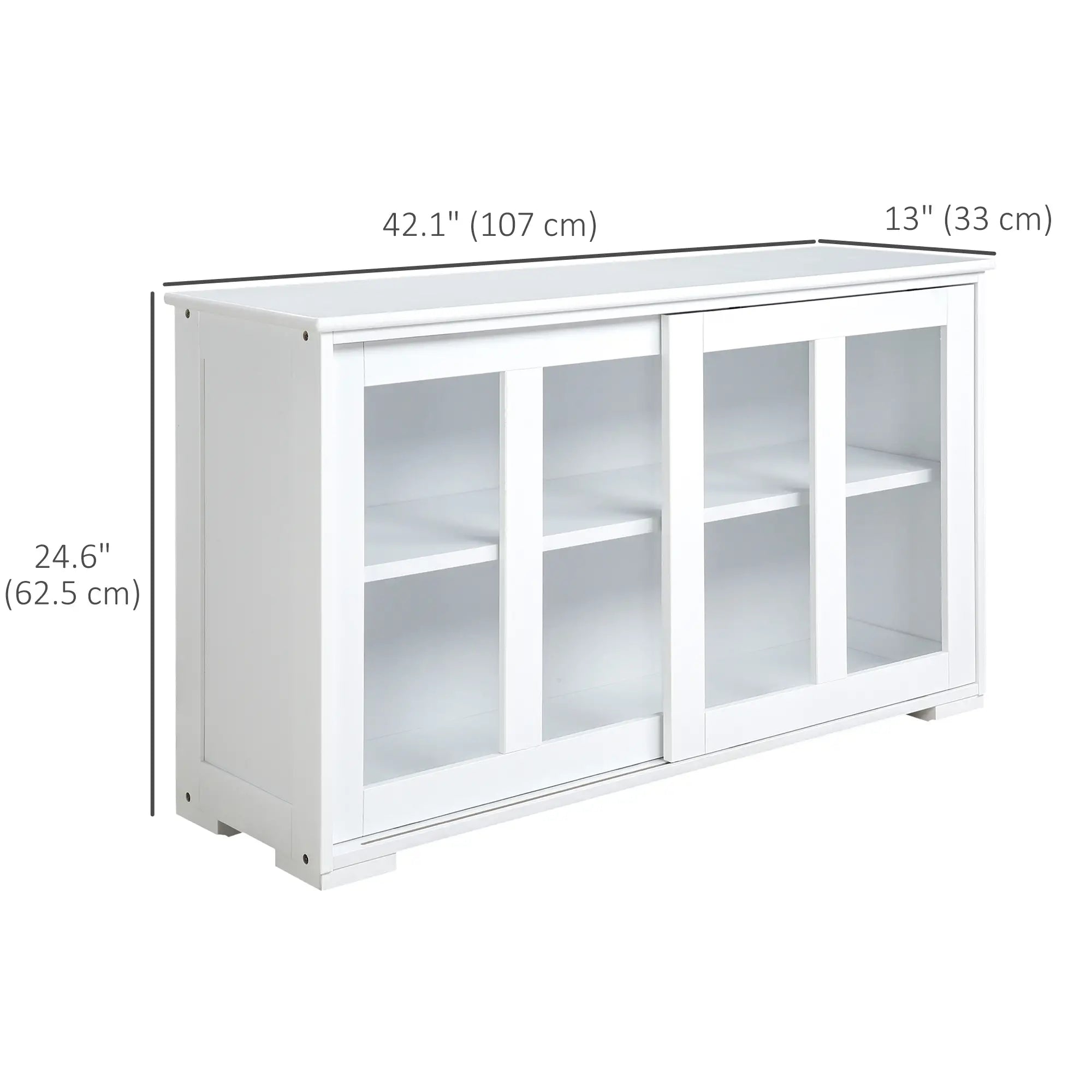 Modern Kitchen Sideboard, Stackable Storage Cabinet, Sliding Glass Door, White Bar Cabinets at Gallery Canada