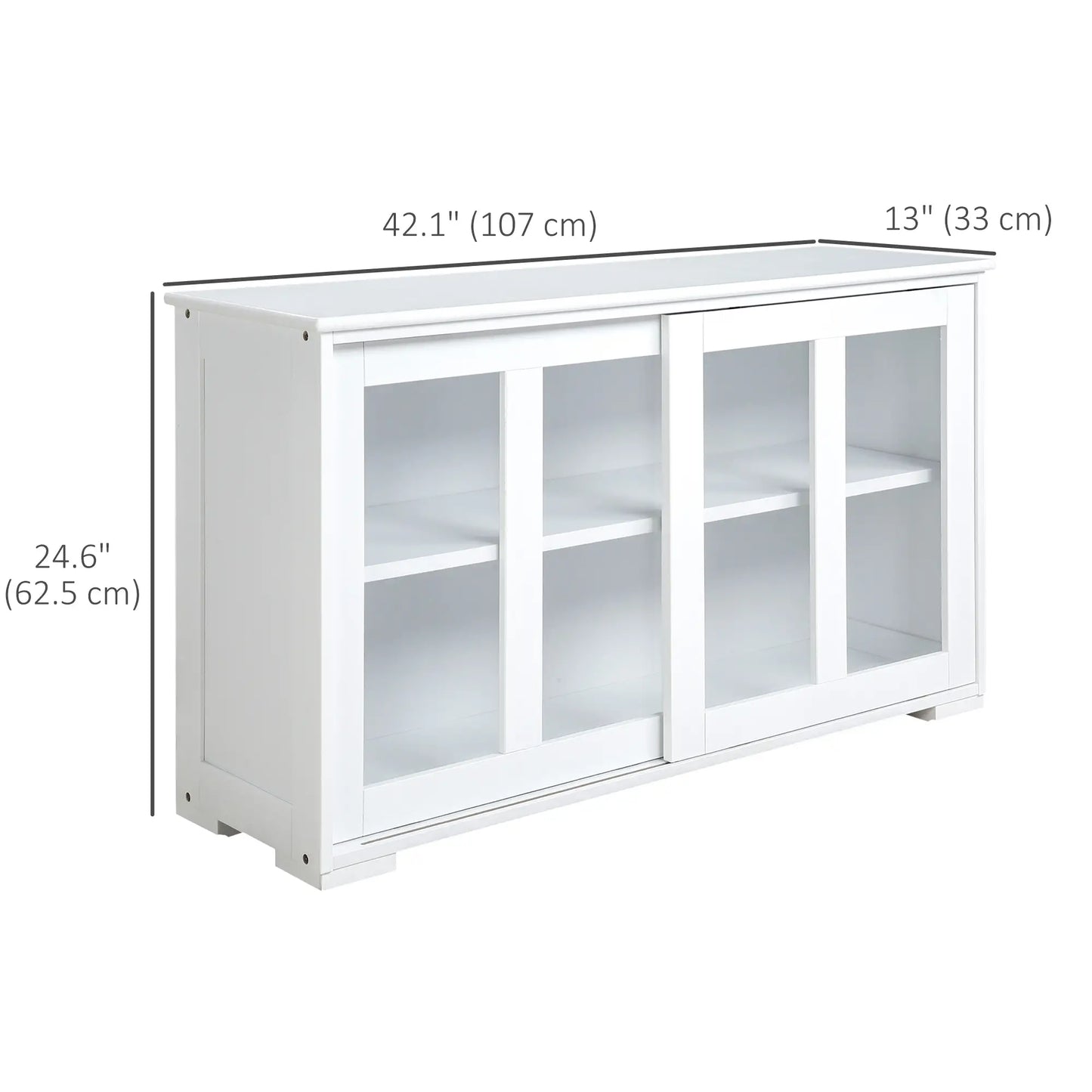 Modern Kitchen Sideboard, Stackable Storage Cabinet, Sliding Glass Door, White Bar Cabinets at Gallery Canada