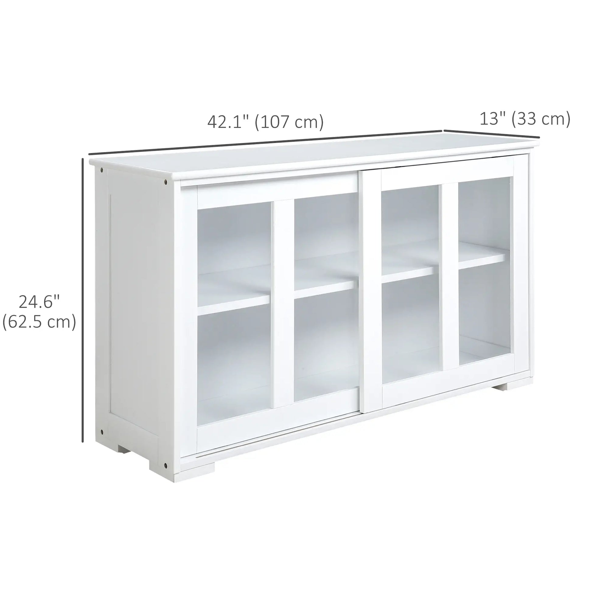 Modern Kitchen Sideboard, Stackable Storage Cabinet, Sliding Glass Door, White Bar Cabinets at Gallery Canada