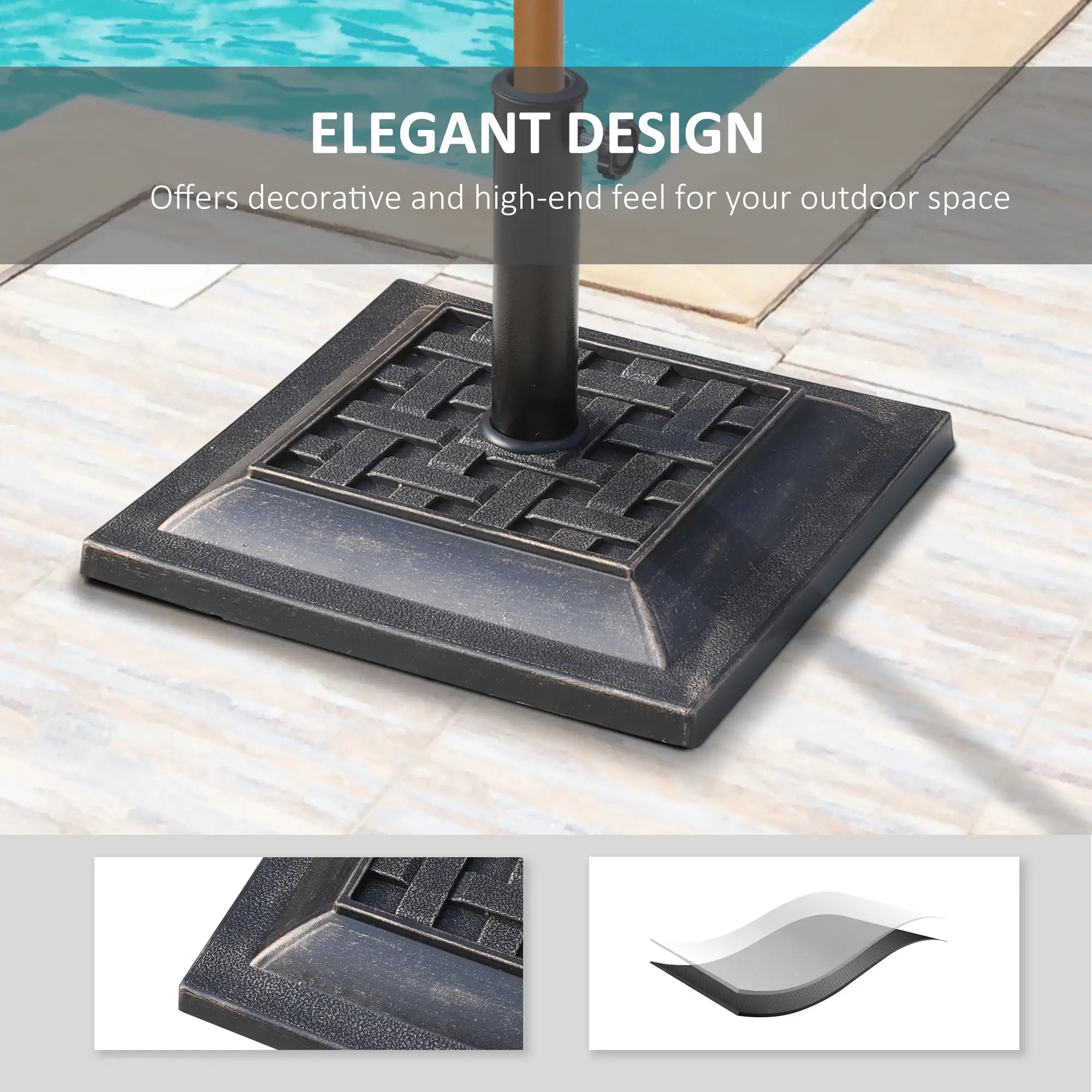 20 lbs Resin Umbrella Stand, Square Base, Bronze Umbrella Bases at Gallery Canada