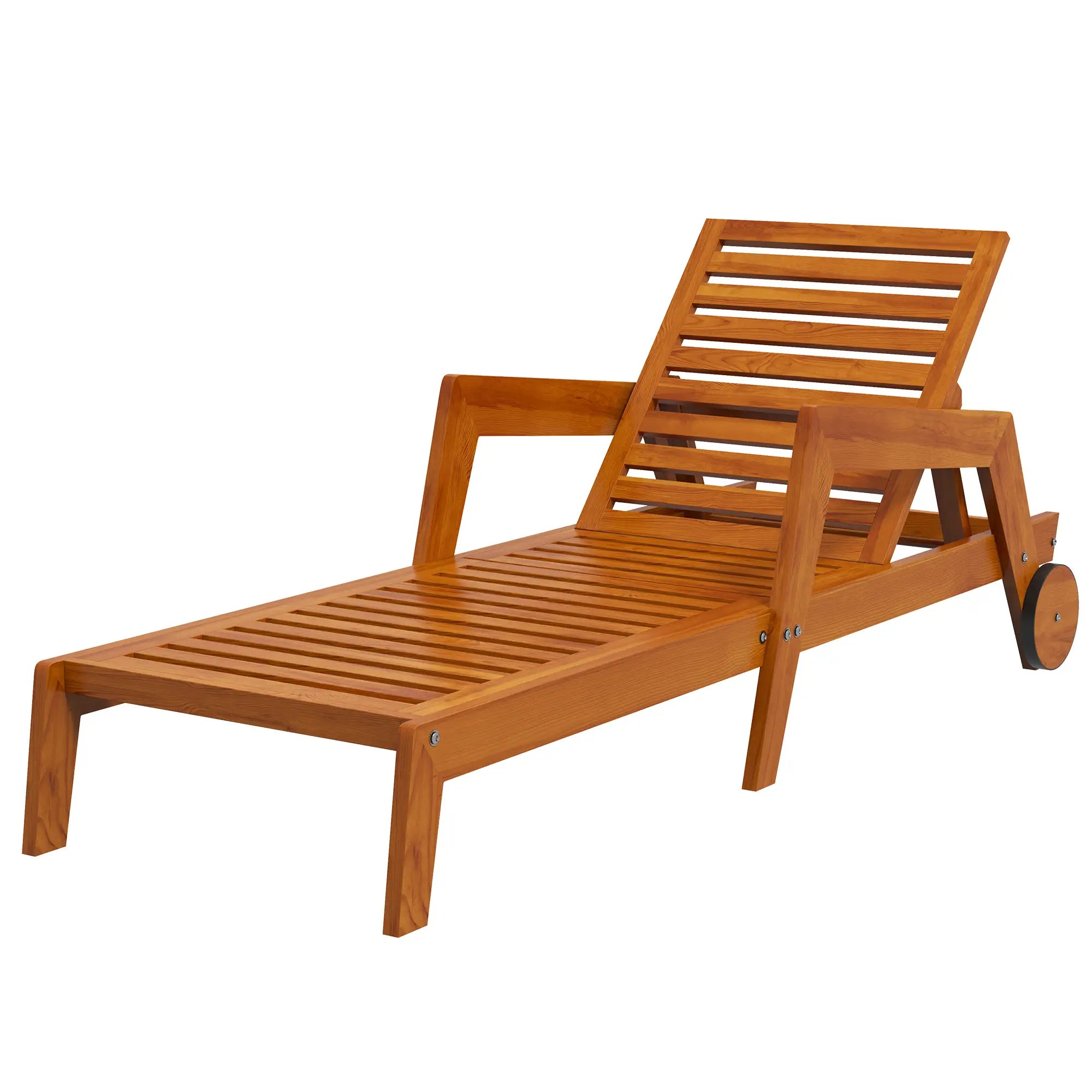 Wood Lounge Chair, 3-Position Adjustable, Orange Lounger Chairs Orange at Gallery Canada