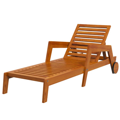 Wood Lounge Chair, 3-Position Adjustable, Orange Lounger Chairs Orange at Gallery Canada