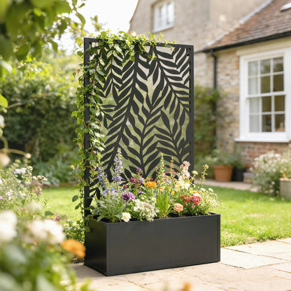 Metal Planter Box With Trellis, 44.5" Raised Garden Bed Galvanized Planter Boxes at Gallery Canada