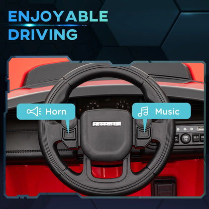 12V Ride On Car With Remote, Soft Start, LED Lights, Music Horn, Red Electric Toy Cars at Gallery Canada