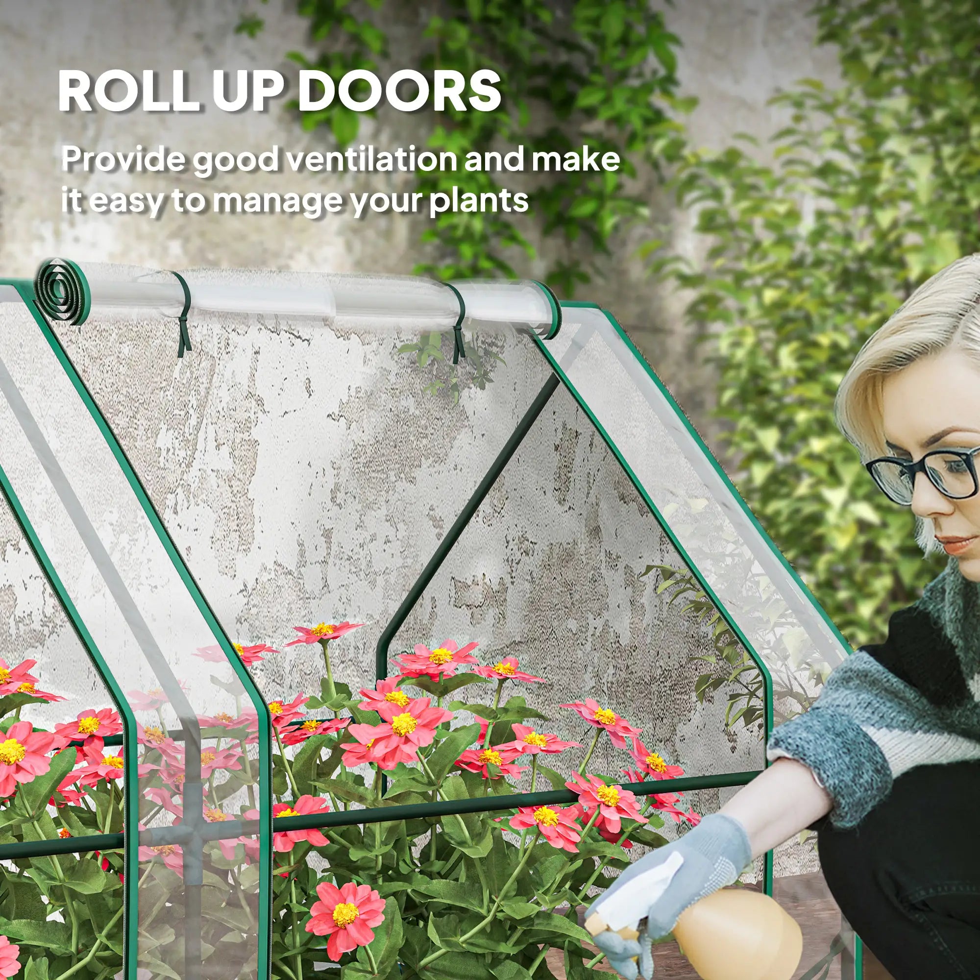 Portable Mini Greenhouse, Growing Tent, w/ Zippered Doors, Clear Greenhouses at Gallery Canada