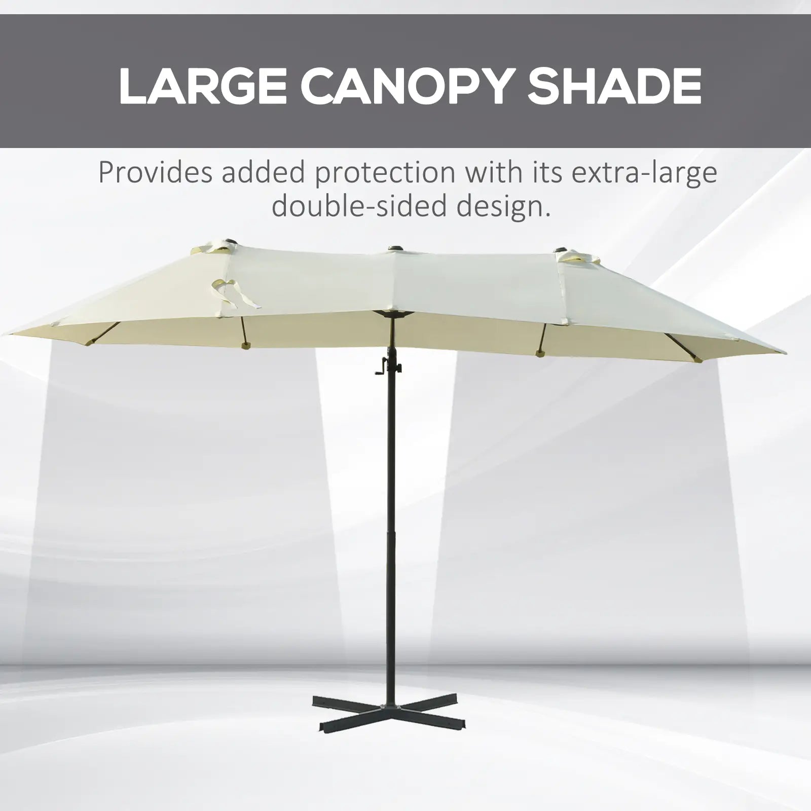 Outdoor Cantilever Umbrella, Twin Canopy Sunshade, Lift, Beige Cantilever Umbrellas at Gallery Canada