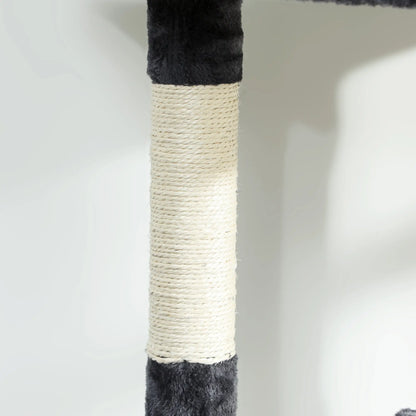 79" Cat Tree, Two Condos, Scratching Posts, Hammocks, Perches, Toys, Dark Grey Cat Towers at Gallery Canada