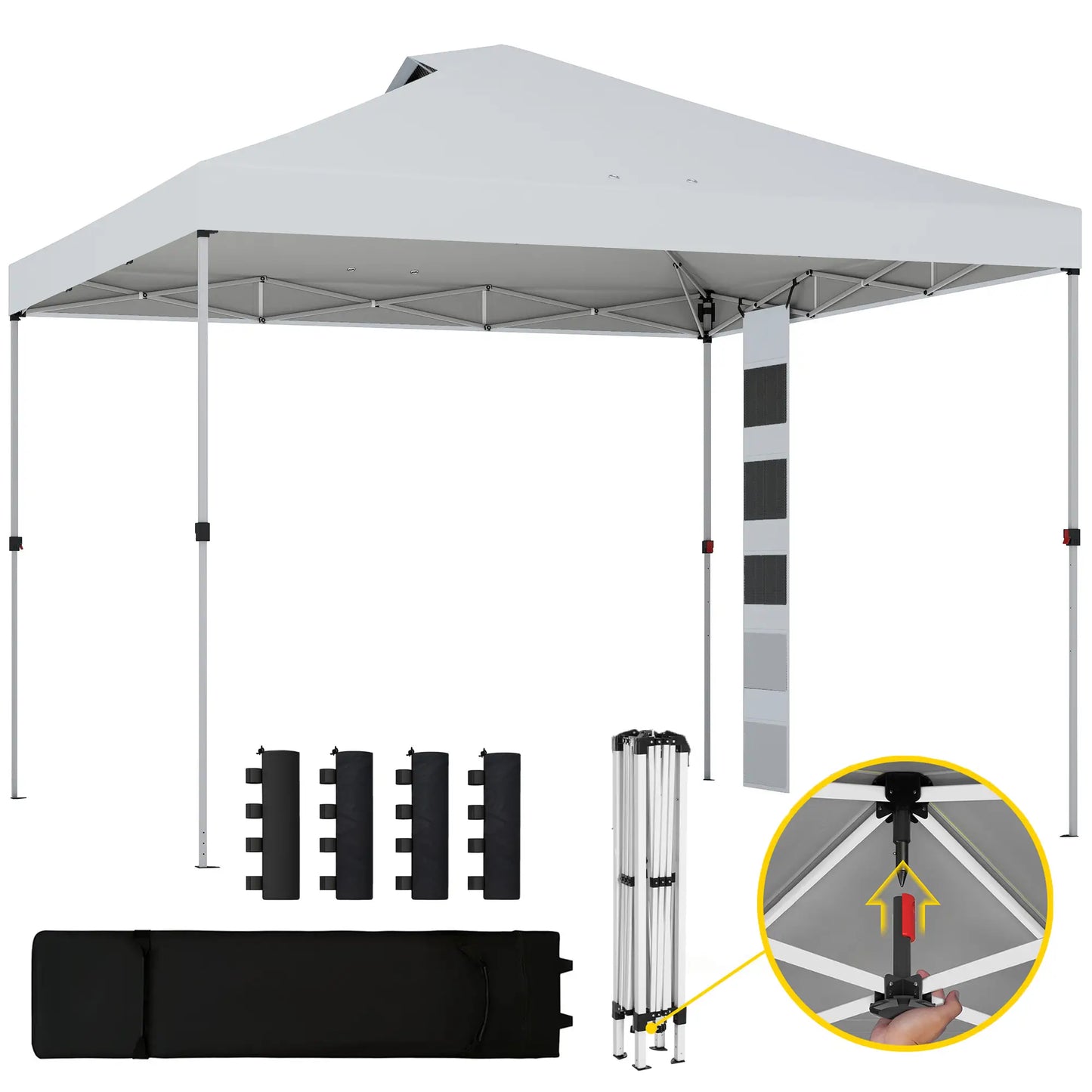 9.6 x 9.6 ft Pop Up Canopy Tent, UPF 50+, Sandbags, Wheeled Bag Pop Up Canopies at Gallery Canada
