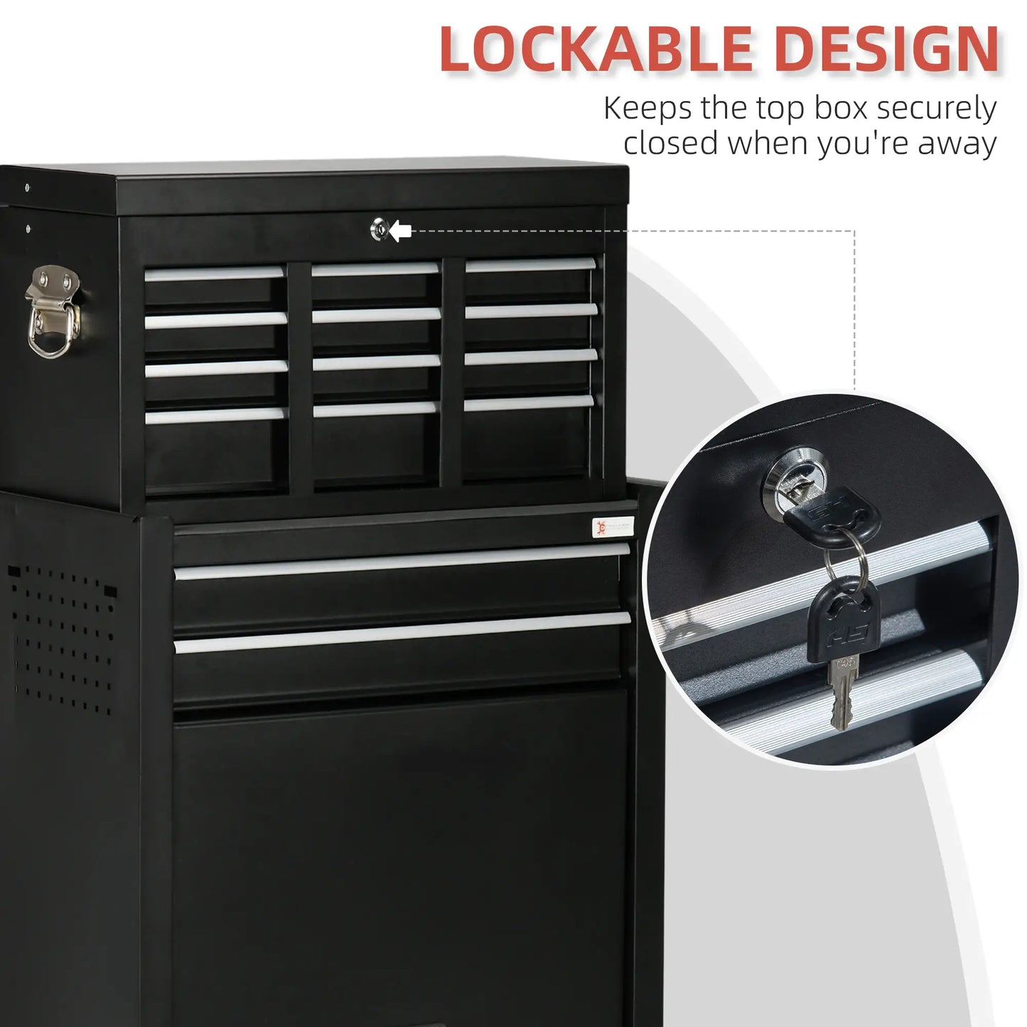 6-Drawer Tool Chest, 4 Wheels, Lockable Rolling Storage Cabinet, Black Tool Organizers at Gallery Canada