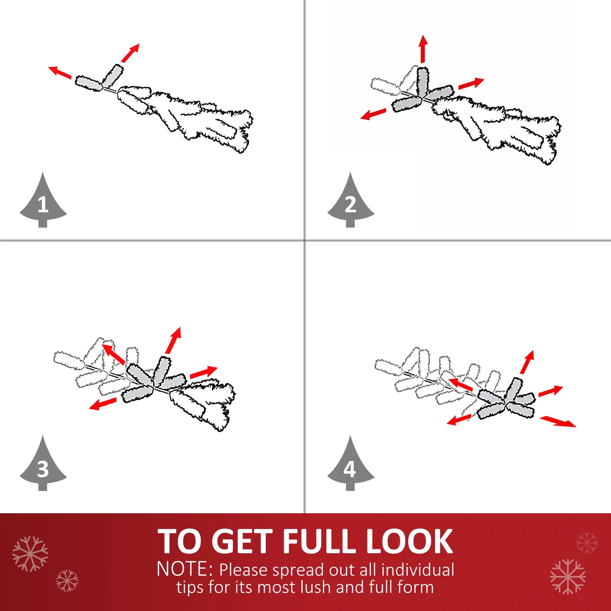 7ft Artificial Christmas Tree, 1230 Branch Tips, Metal Stand, White White Christmas Trees at Gallery Canada