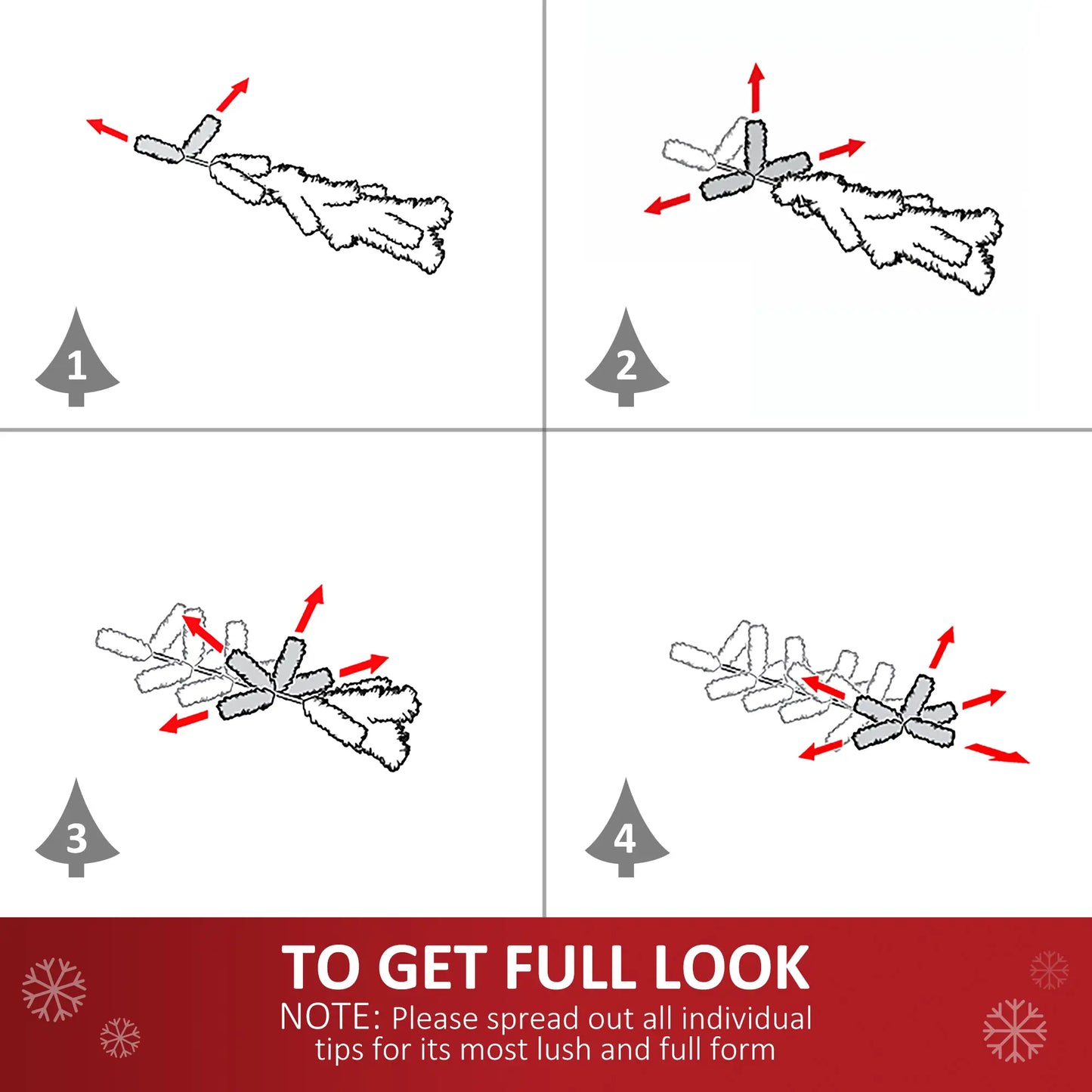 7ft Artificial Christmas Tree, 1230 Branch Tips, Metal Stand, White White Christmas Trees at Gallery Canada