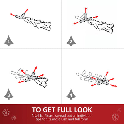 7ft Artificial Christmas Tree, 1230 Branch Tips, Metal Stand, White White Christmas Trees at Gallery Canada