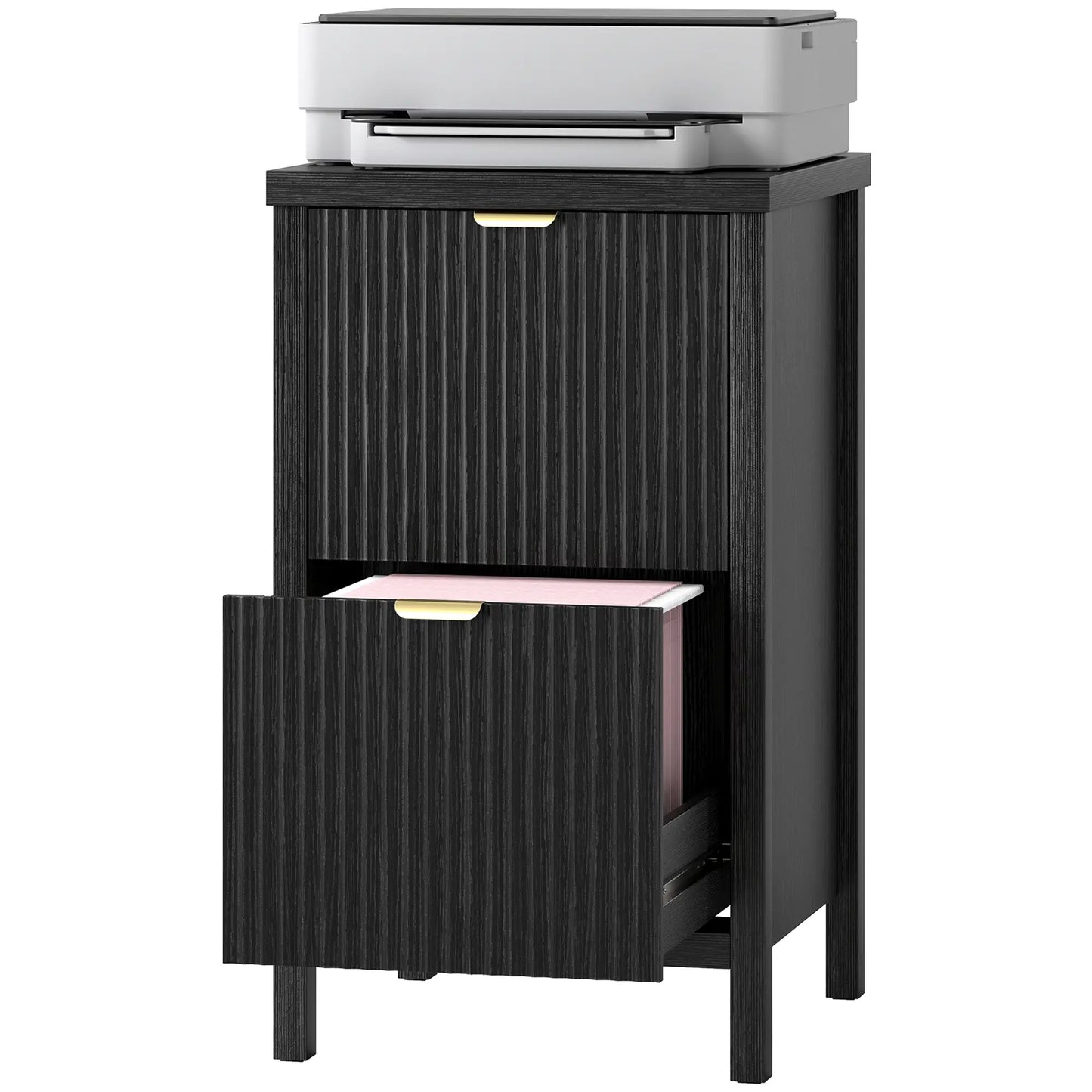 2-Drawer File Cabinet, Vertical With Silent Slides, Black Office Cabinets & Cupboards Black at Gallery Canada