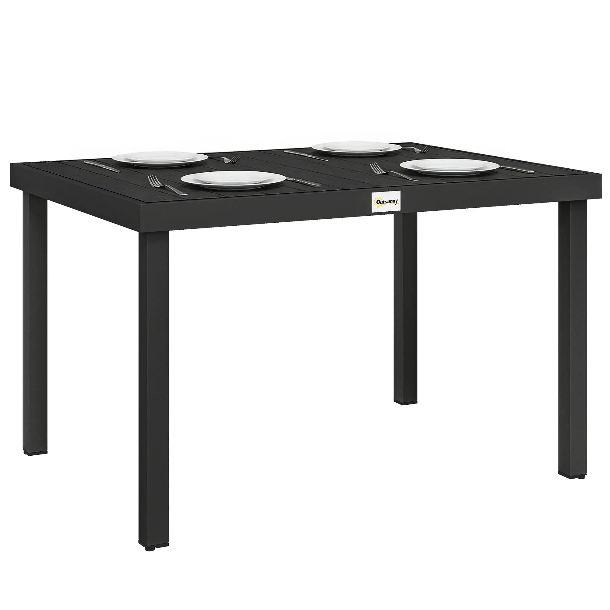Aluminum Outdoor Dining Table for 6, 47.2