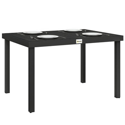 Aluminum Outdoor Dining Table for 6, 47.2" x 35.4" x 29.1", Black Patio Dining Tables at Gallery Canada