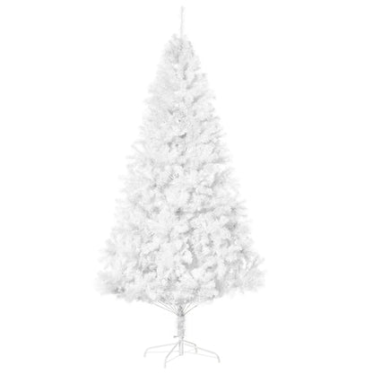 7ft Artificial Christmas Tree, 1230 Branch Tips, Metal Stand, White White Christmas Trees White at Gallery Canada