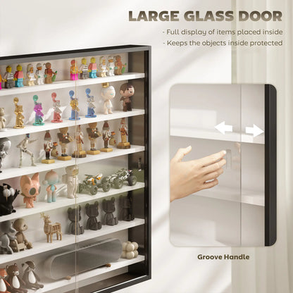 7-Tier Glass Display Cabinet, Black And White Display Bookshelves at Gallery Canada