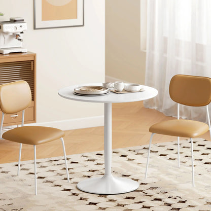 Modern Kitchen Table For 2, Round Dining Table With Steel Base, White Dining Tables at Gallery Canada