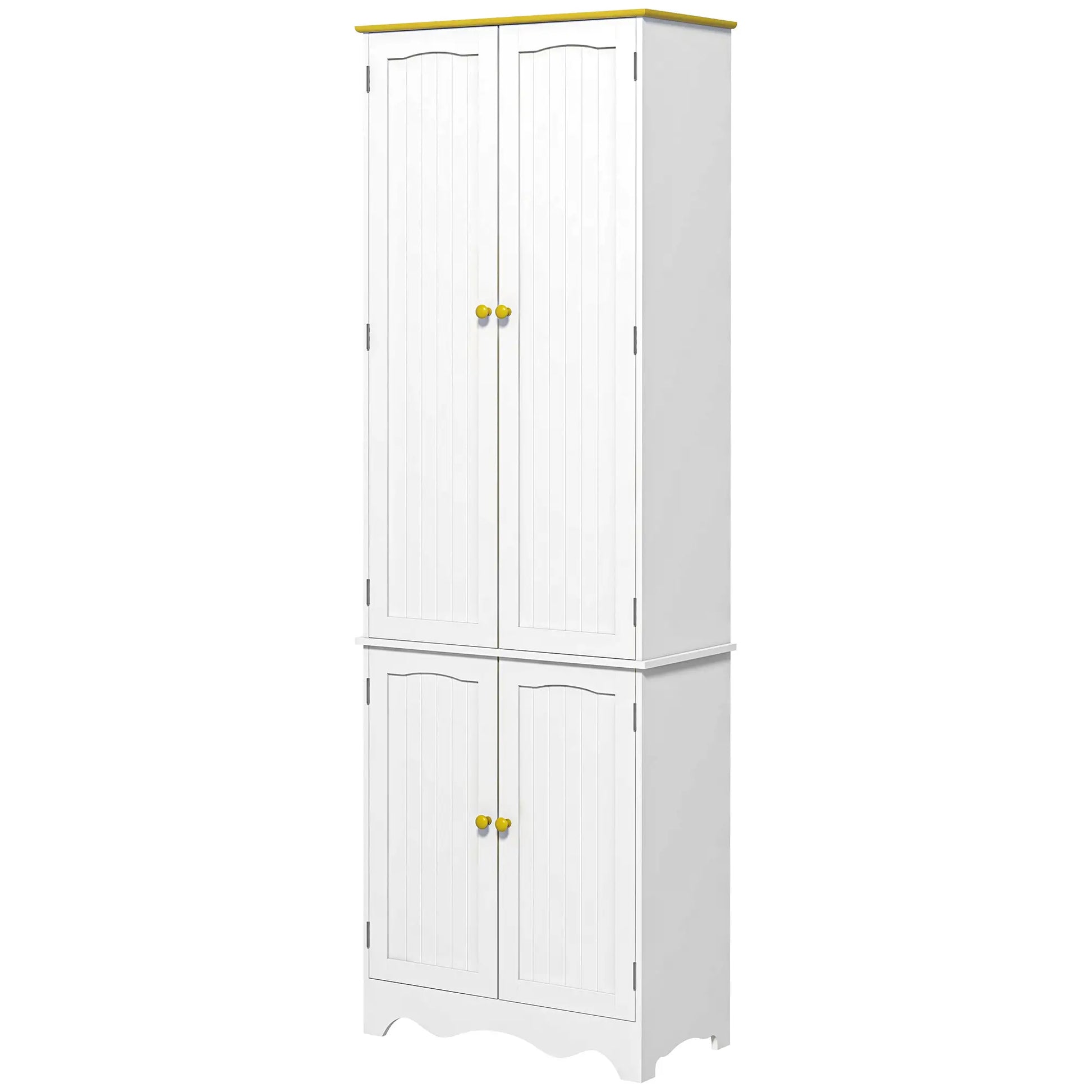 Freestanding Storage Cabinet, Kitchen Pantry with 4 Shelves, 4 Doors Kitchen Pantry Cabinets at Gallery Canada