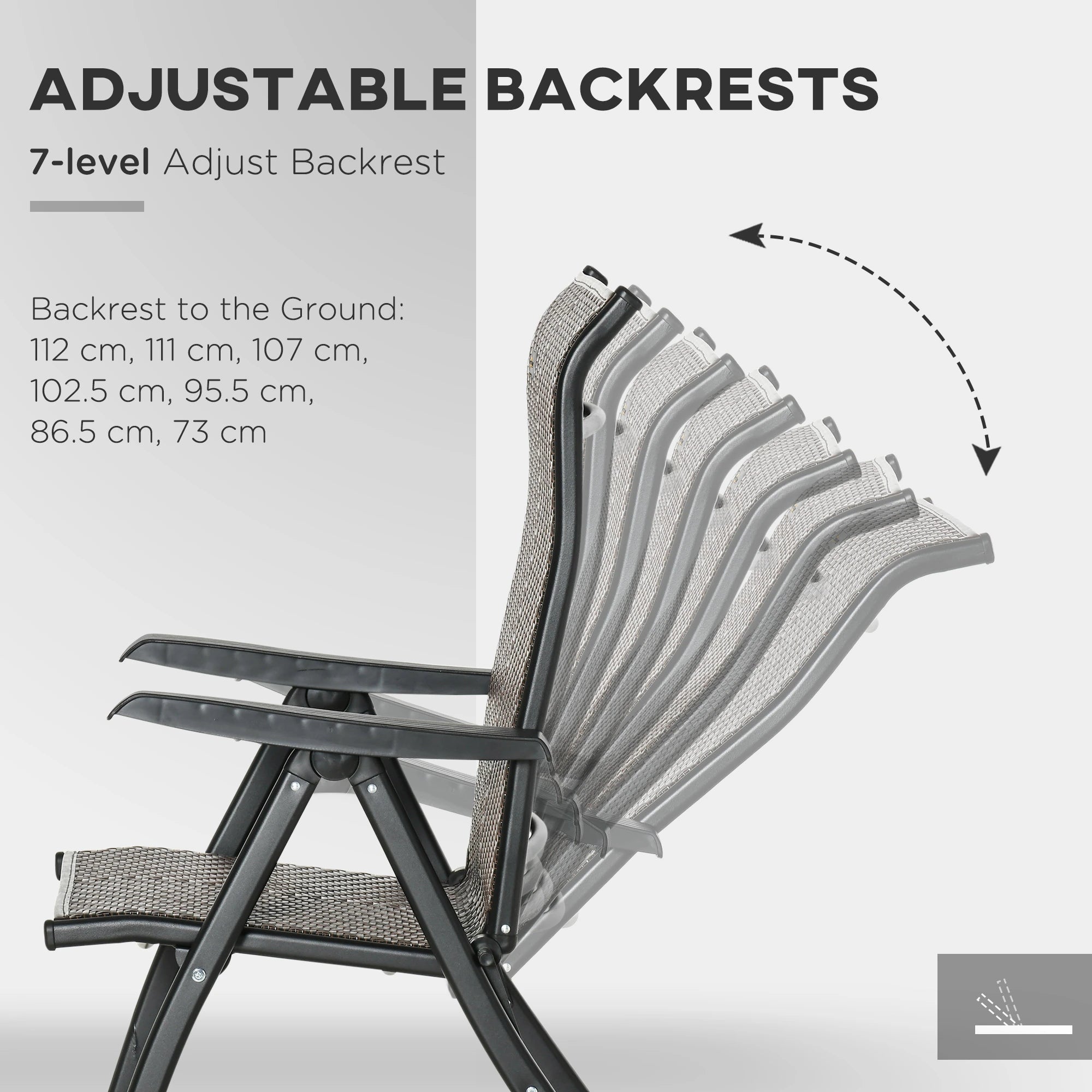 2PCs Outdoor Wicker Folding Chairs, Adjustable Backrest, Brown Patio Chairs at Gallery Canada