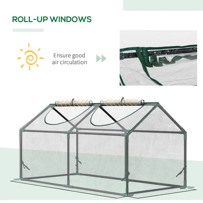 47" x 24" x 24" Mini Tunnel Greenhouse, Steel Frame, 2 Windows, Clear Greenhouses at Gallery Canada