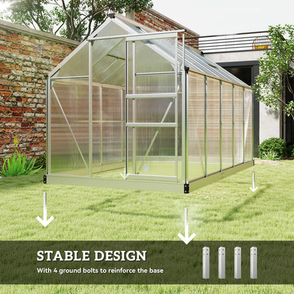 6' x 10' x 6.6' Polycarbonate Greenhouse, Walk-In Garden Kit, Galvanized Frame, Sliver Walk In Greenhouses at Gallery Canada